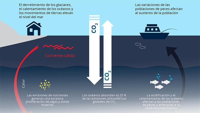 Infografia cambio climatico y mar