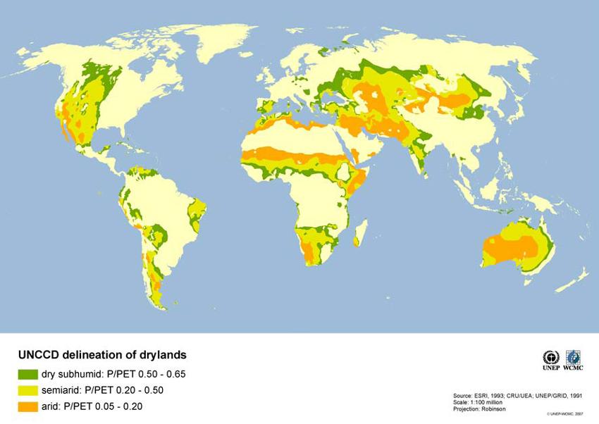 mapa desertificacion drylands